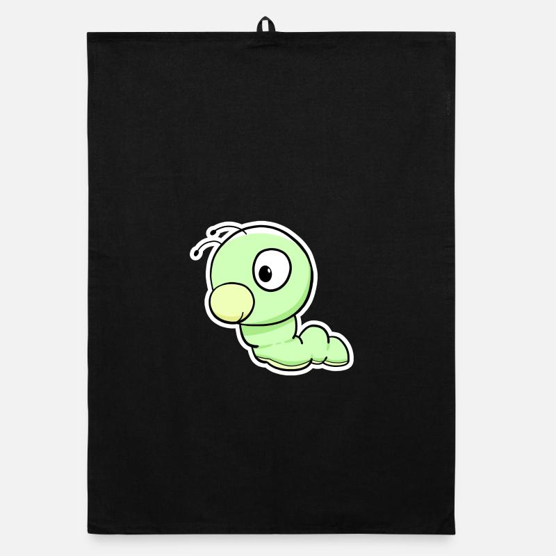 Dessin animé du Ver Vert Torchon bio