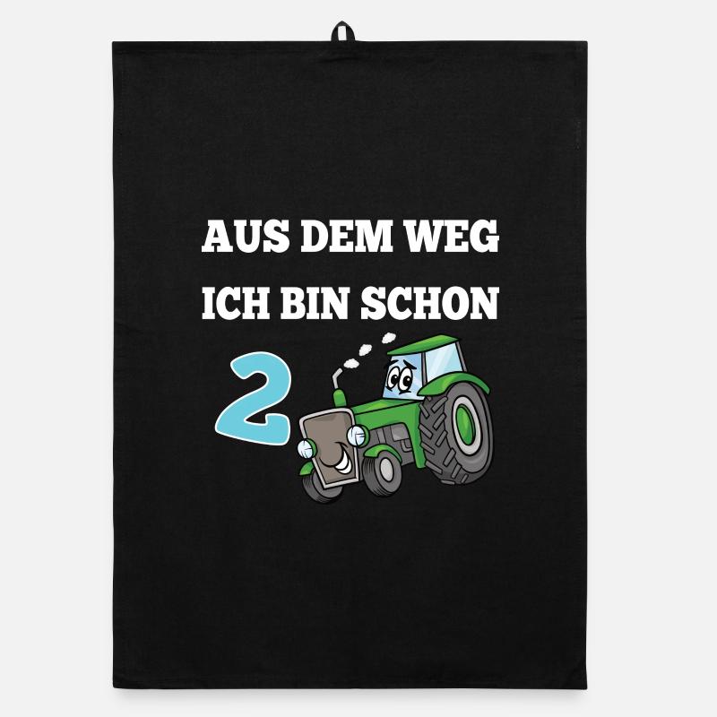 Aus dem Weg ich bin schon 2 Kindergeburtstag Organic Geschirrtuch