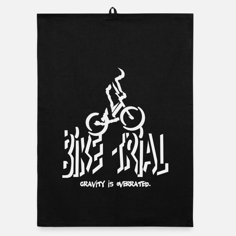Schwerkraft wird überbewertet beim Bike Trial Organic Geschirrtuch