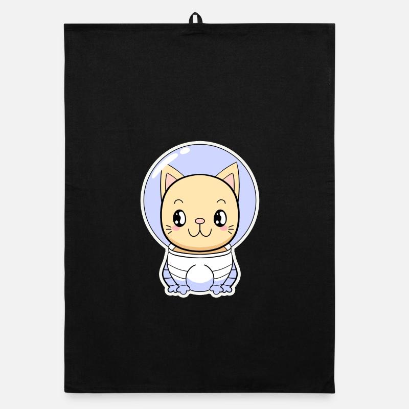 Cat as an astronaut in a space helmet Organic dish towel