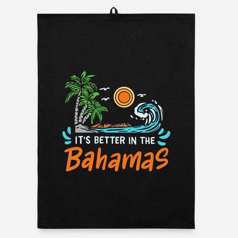 Bahamas Retro 80's Summer Summer Vacation Organic dish towel
