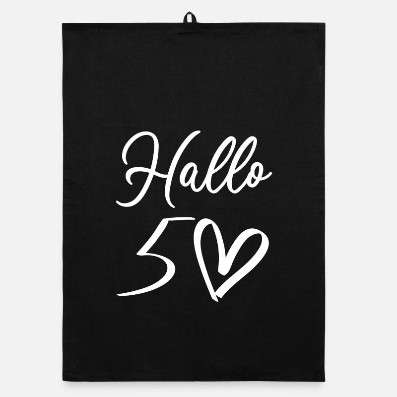 Warm welcome with handwritten design Organic dish towel