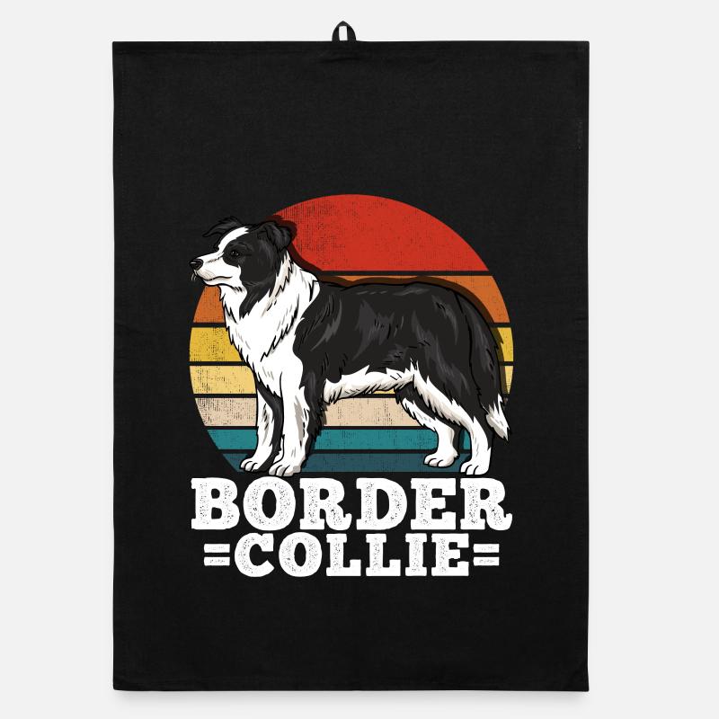 Border Collie Rétro Torchon bio