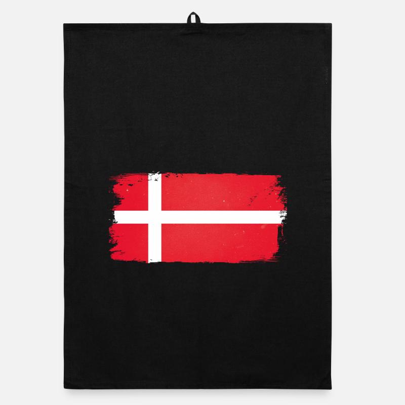 Drapeau danois dans le coup de pinceau Torchon bio