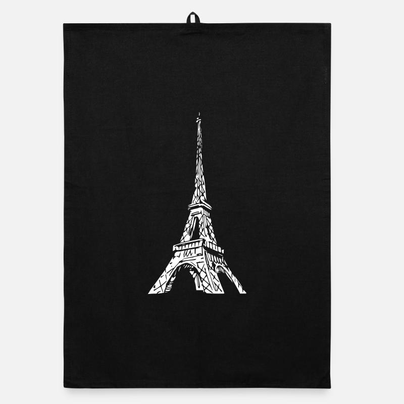 Paris Eiffelturm - Organic Geschirrtuch - Schwarz