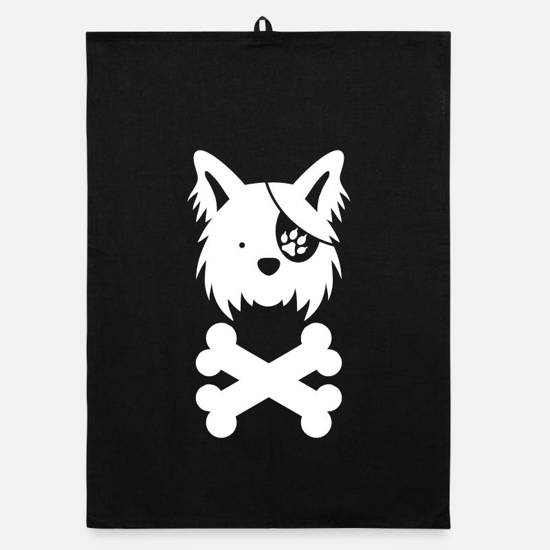 Seerüde Piratendesign - Organic Geschirrtuch - Schwarz