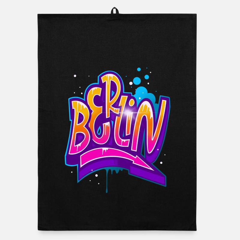 Berlin graffiti Organic dish towel