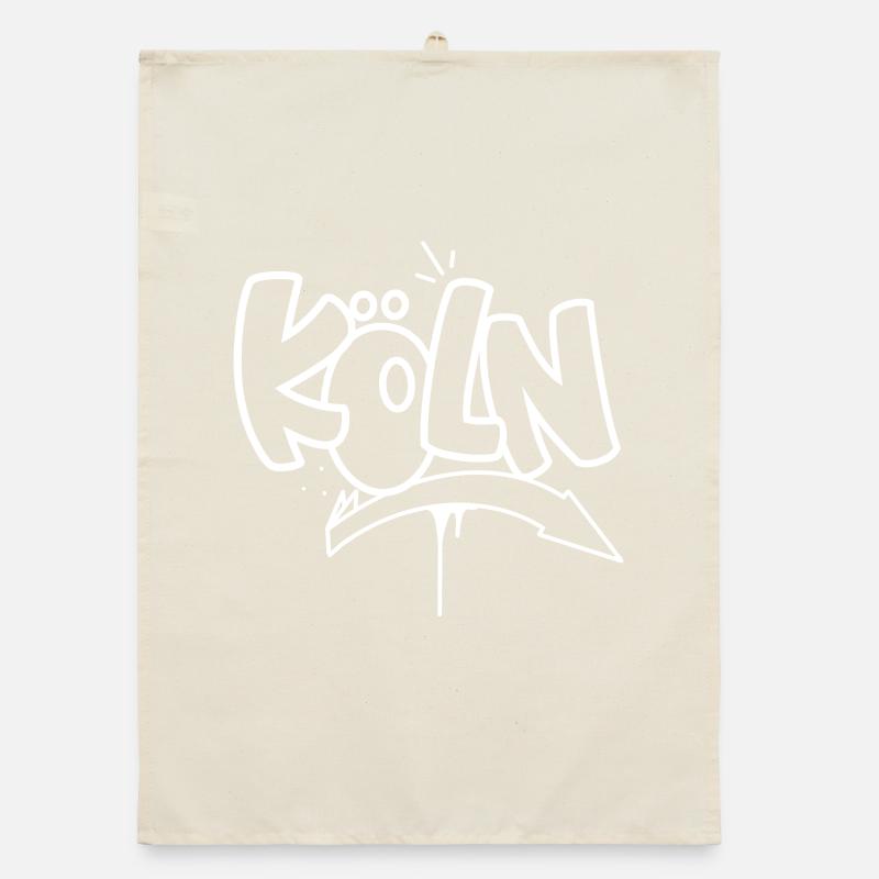 Cologne graffiti Organic dish towel