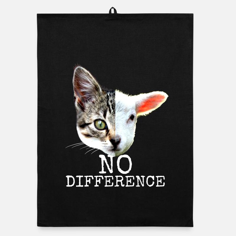 No Difference Pro Vegan Saying Vegetarian Cats Organic dish towel