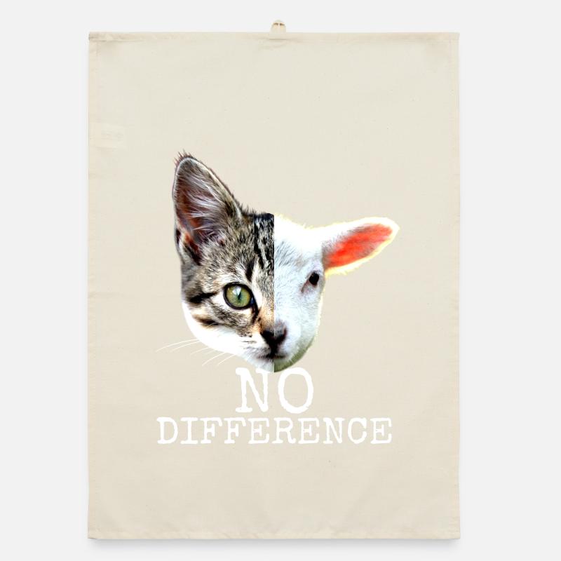 No Difference Pro Vegan Spruch Vegetarier Katzen Organic Geschirrtuch