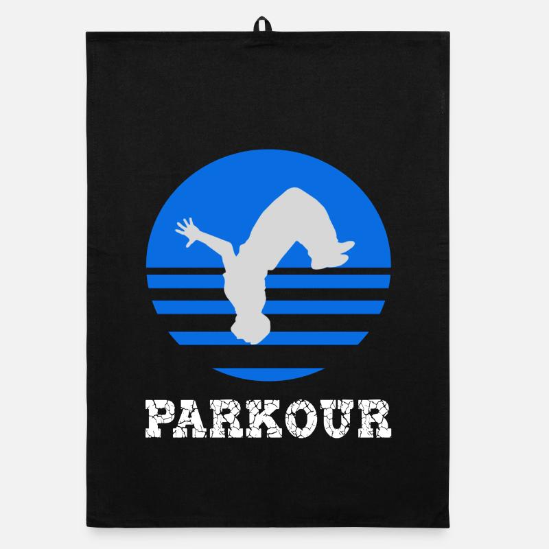 parkour - Organic Geschirrtuch - Schwarz