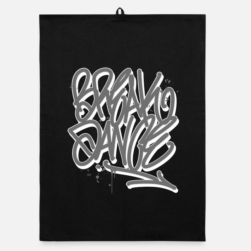 Breakdance Graffiti - Torchon bio - noir