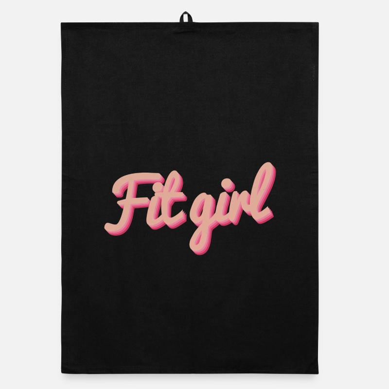 Fitgirl Rosa 3D Script Organic Geschirrtuch