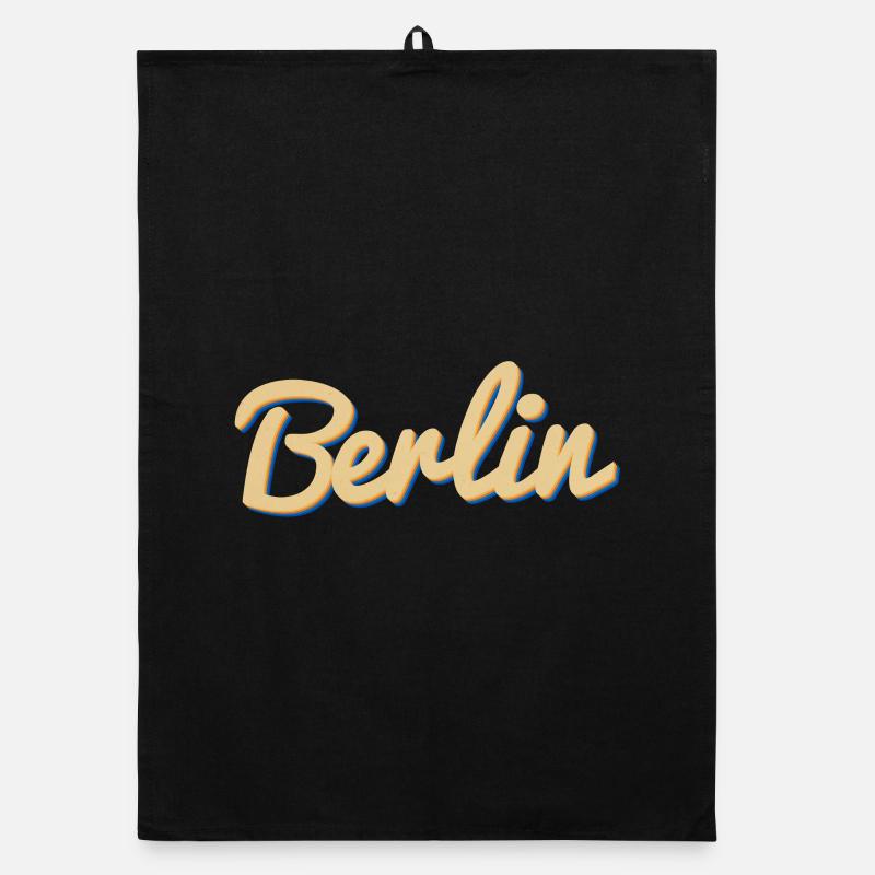 Berlin Script Vintage Wortmarke Organic Geschirrtuch