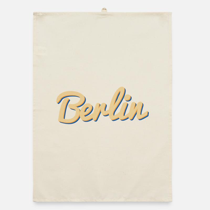 Berlin Script Vintage Wortmarke Organic Geschirrtuch