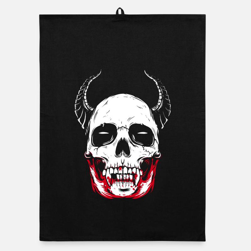 Vampir Skelett Horror Schädel Organic Geschirrtuch
