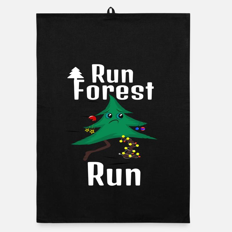 Lauf Forest Lauf! Weihnachtsbaum Organic Geschirrtuch