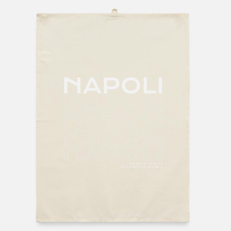 Napoli Grid Outline Typography Organic dish towel