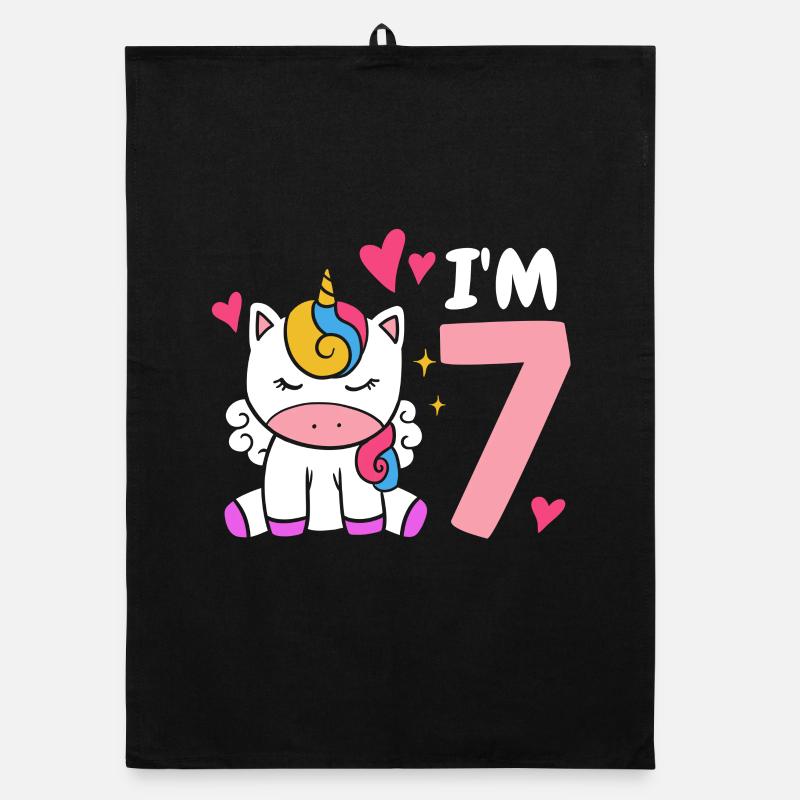 Licorne 7ème anniversaire Torchon bio