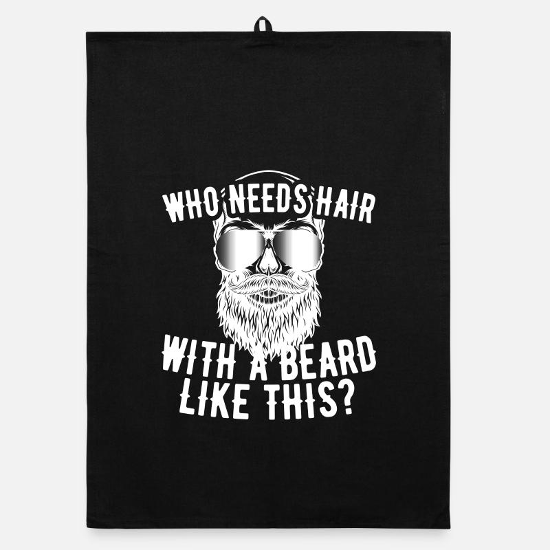 Who Needs Hair With A Beard Like This Bald Beard Organic dish towel