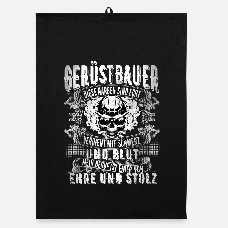 Gerüstbauer - Organic Geschirrtuch - Schwarz