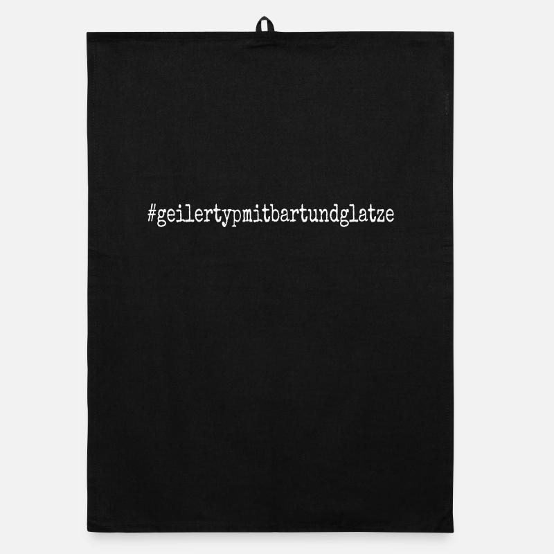 type With beard & bald bald head Beard bearer Organic dish towel