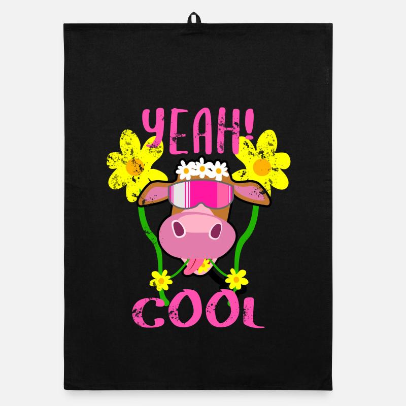 Vache drôle Torchon bio