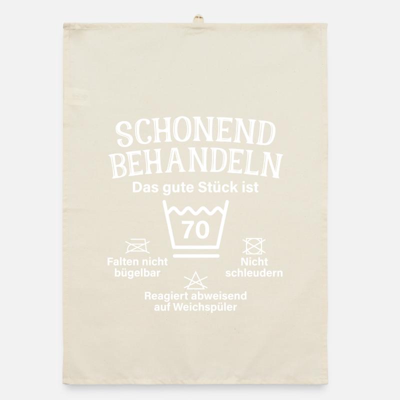 Schonend Behandeln Siebzig Geschenk 70. Geburtstag Organic Geschirrtuch