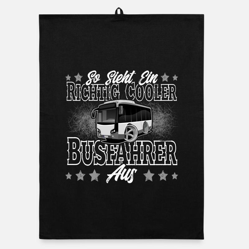 Busfahrer - Organic Geschirrtuch - Schwarz
