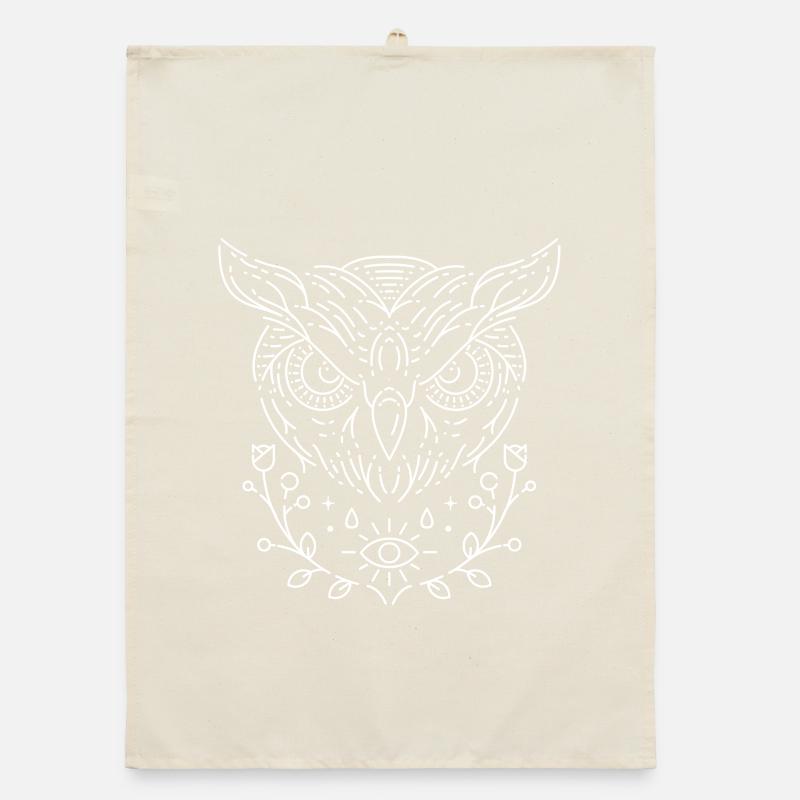 Eule Muster Organic Geschirrtuch