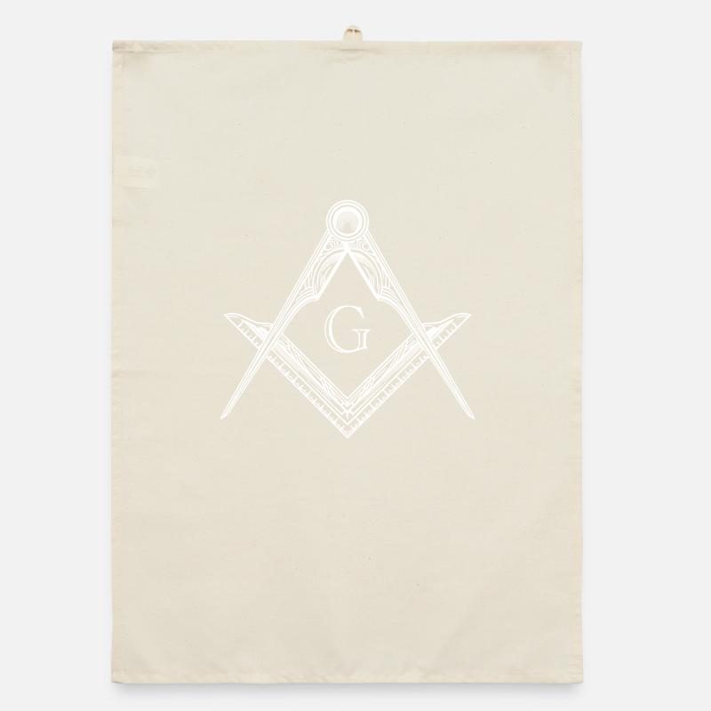 Freemason symbol angles & compasses freemasonry Organic dish towel