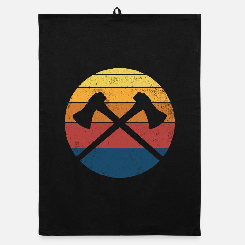 Lancer de hache Lancer de hache Lancer de hache Rétro Torchon bio