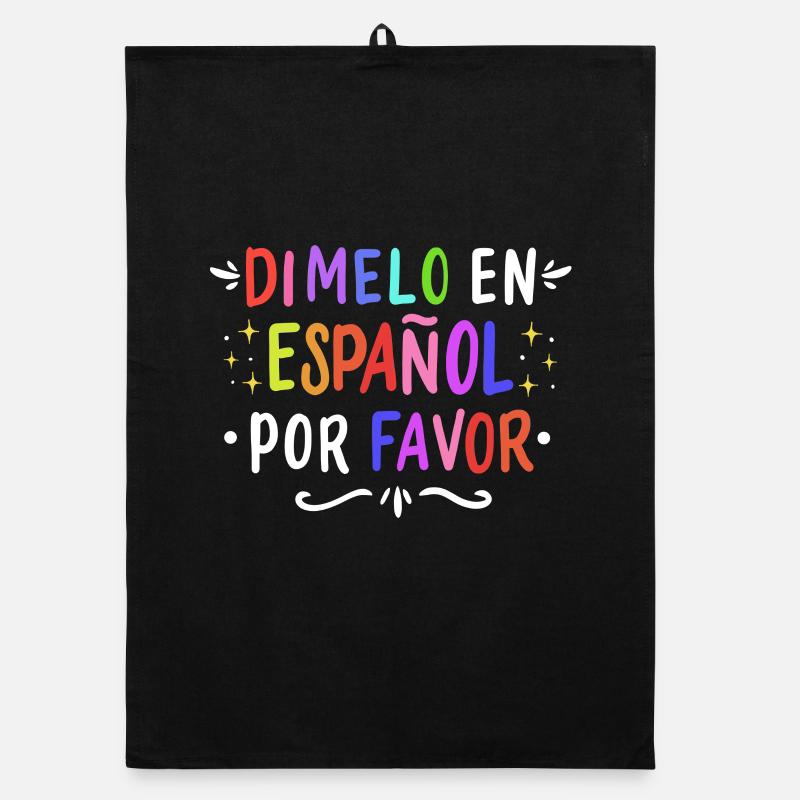 Espagnol Professeur d’espagnol Langue - Torchon bio - noir