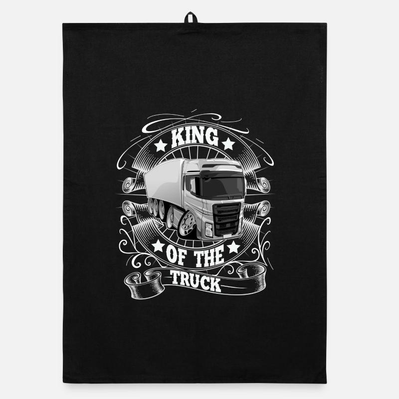 Chauffeur de camion King - Torchon bio - noir