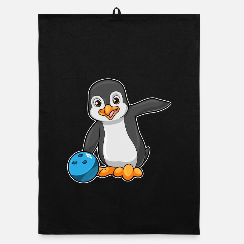 Penguin Bowling Bowling Ball Organic dish towel