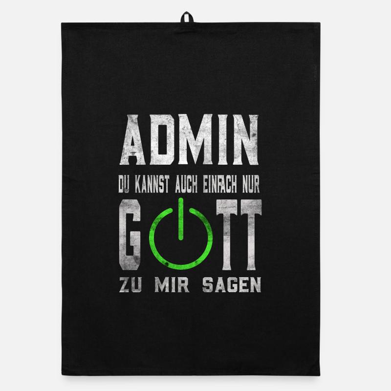Admin Gott lustiges Administratoren Geschenk - Organic Geschirrtuch - Schwarz