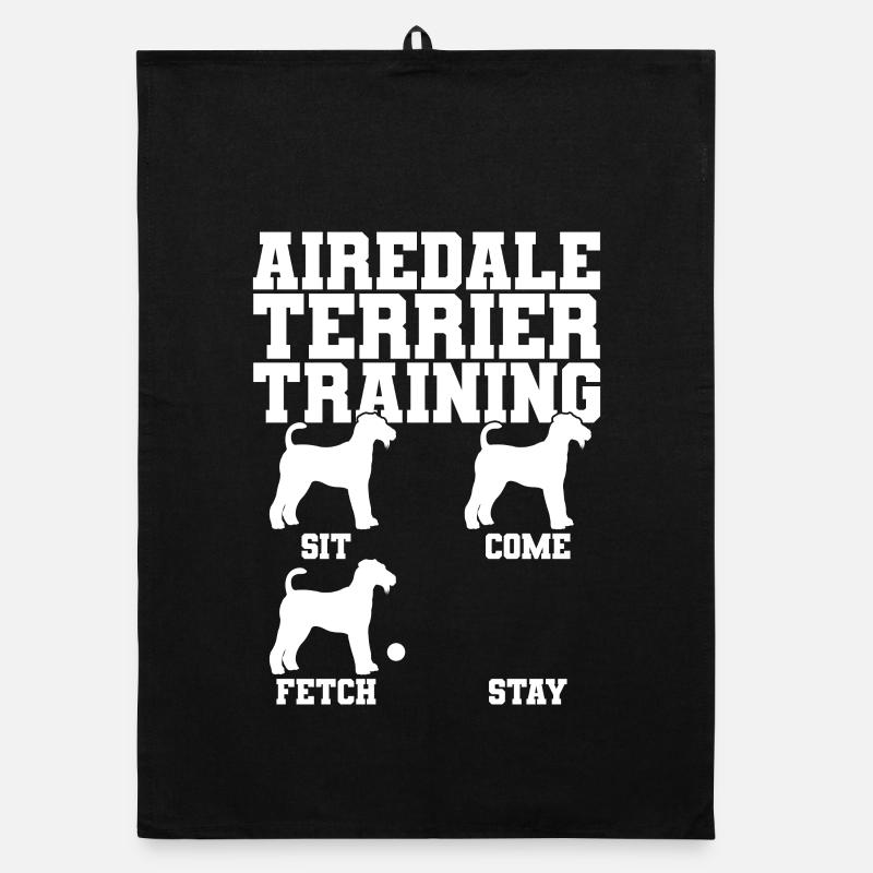 Airedale Terrier Training Organic Geschirrtuch