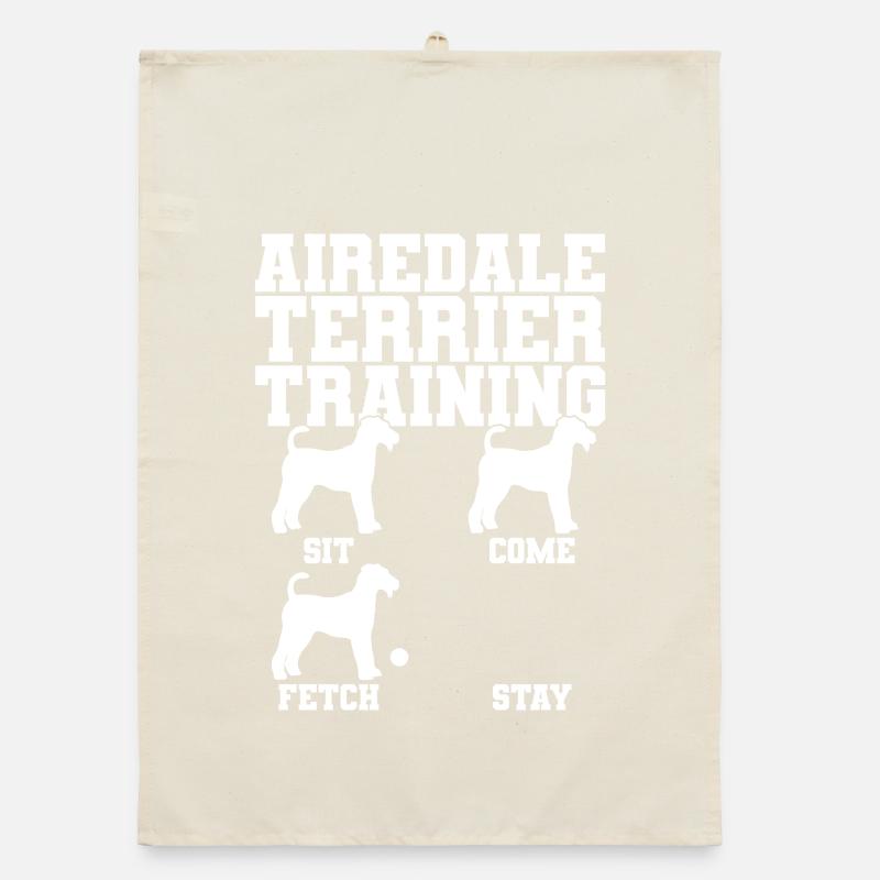 Airedale Terrier Training Organic Geschirrtuch