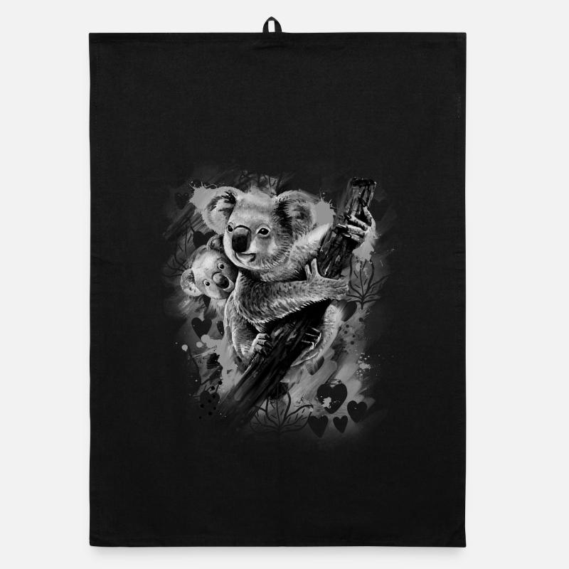 Koala - Organic Geschirrtuch - Schwarz