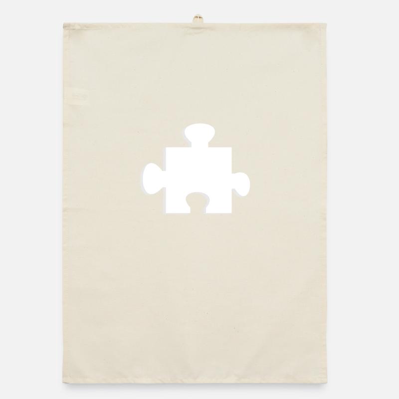 Solution de la reine de la reine du puzzle à pièces blanches Torchon bio