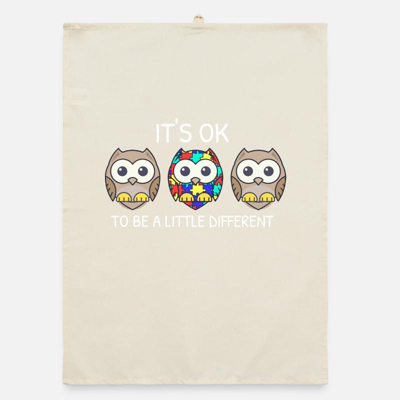 It's ok to be different Eule Asperger Autismus Organic Geschirrtuch