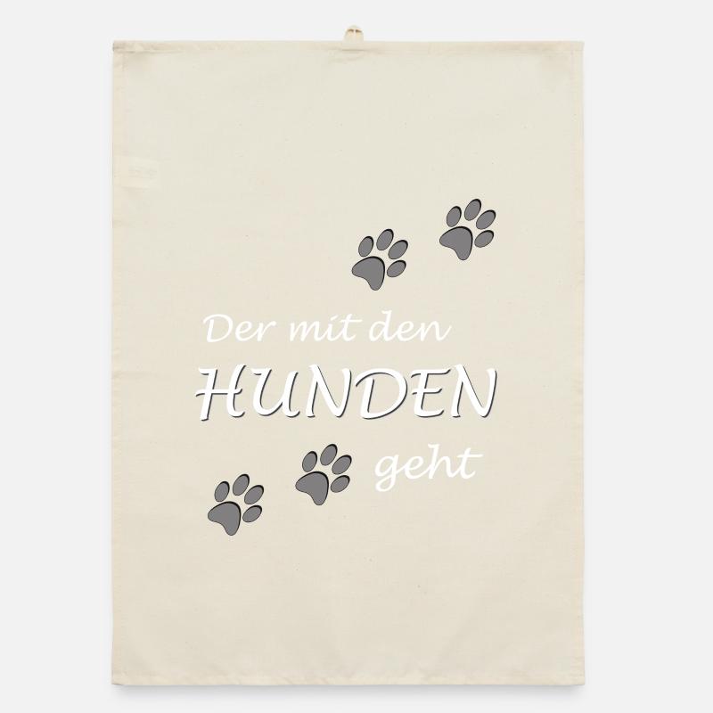 Der mit den Hunden geht Gassi Hundebesitzer Design Organic Geschirrtuch