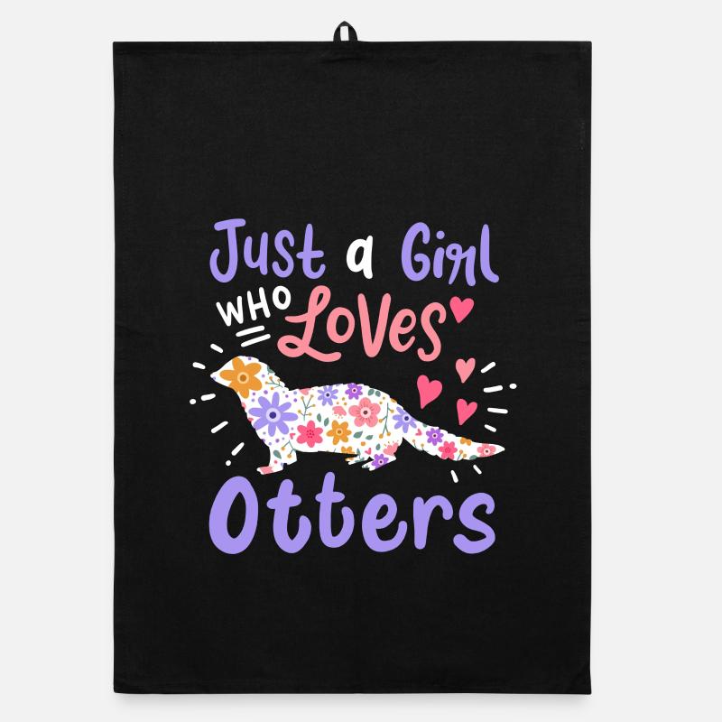 Otter Sea Otter Otter Lover Organic dish towel