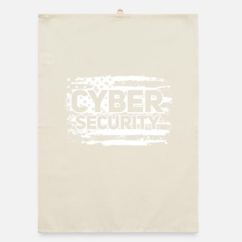 Cybersécurité USA Flag IT Computer Torchon bio