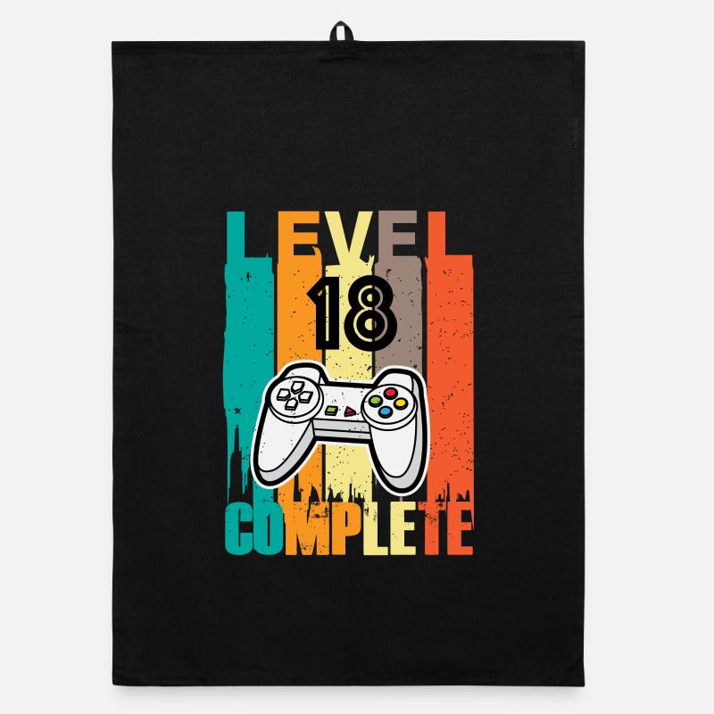 Level 18 Complete Controller 18th Birthday Organic dish towel