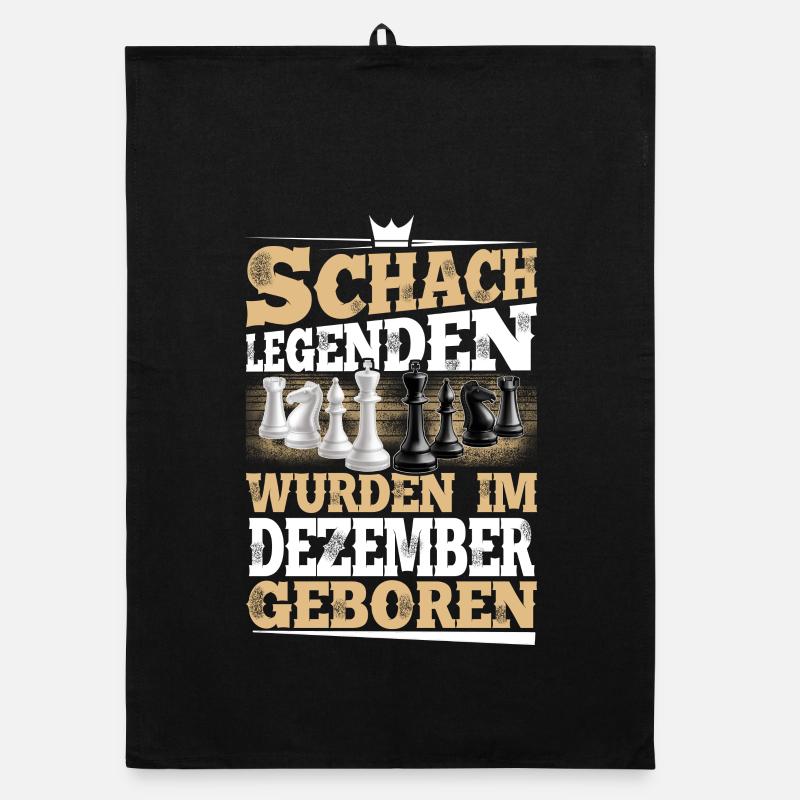 Schachspieler Schach Geburtstag Dezember Geschenk - Organic Geschirrtuch - Schwarz