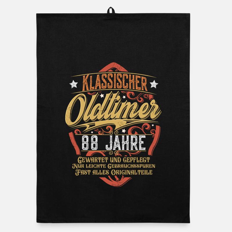 88. Geburtstag Oldtimer Organic Geschirrtuch