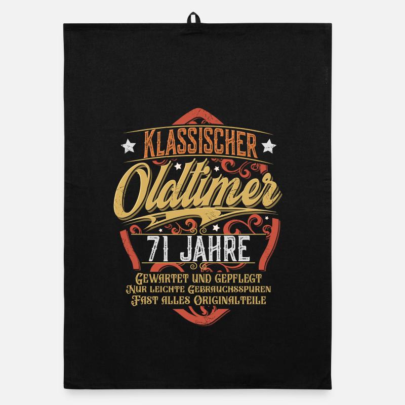 71. Geburtstag Oldtimer Organic Geschirrtuch