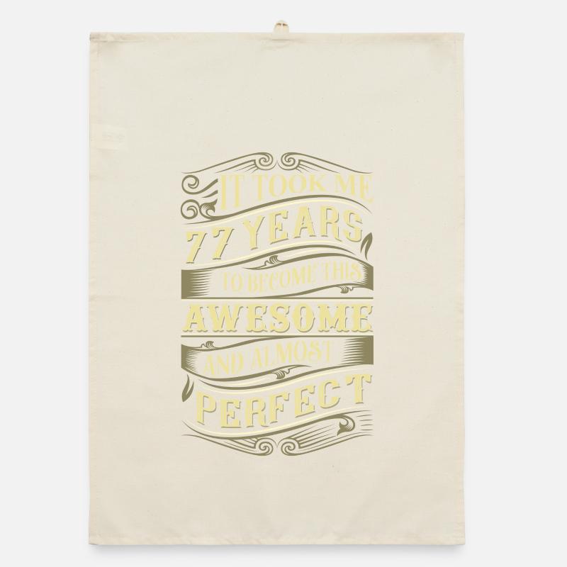 77th birthday Organic dish towel