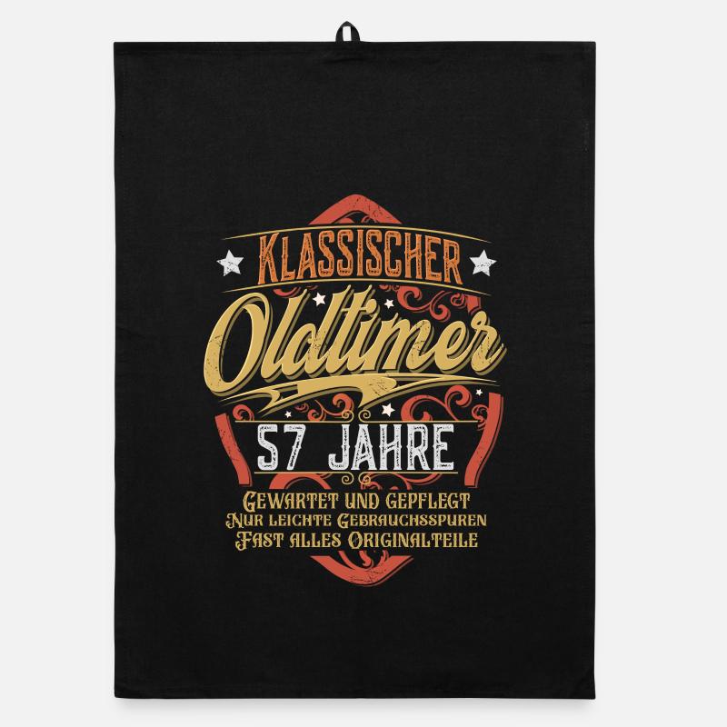 57. Geburtstag Oldtimer Organic Geschirrtuch